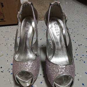 Guess Silver glitter shoes